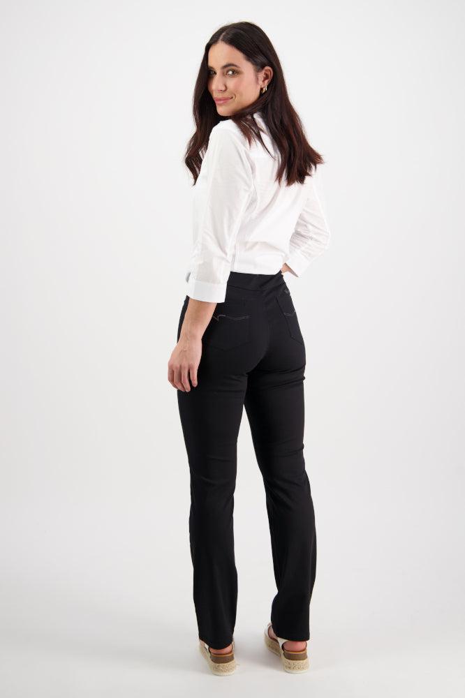 Vassalli Slim Leg Full Length Lightweight Pull On Pants Black From BoxHill