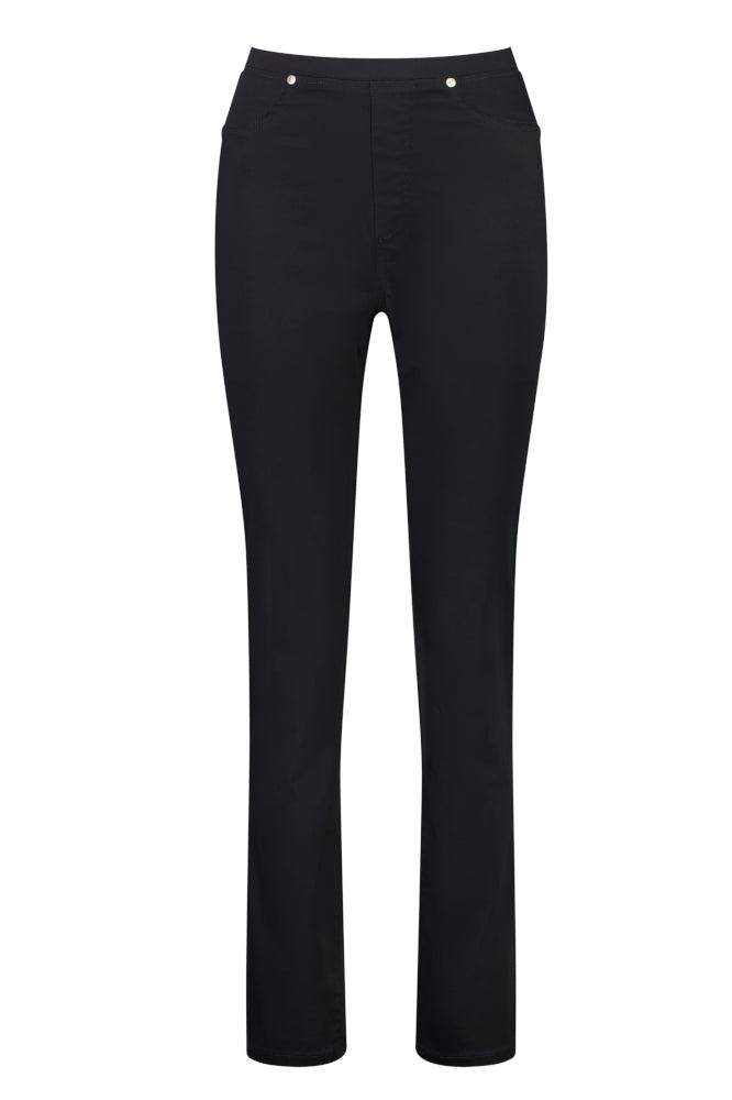 Vassalli Slim Leg Full Length Lightweight Pull On Pants Black From BoxHill