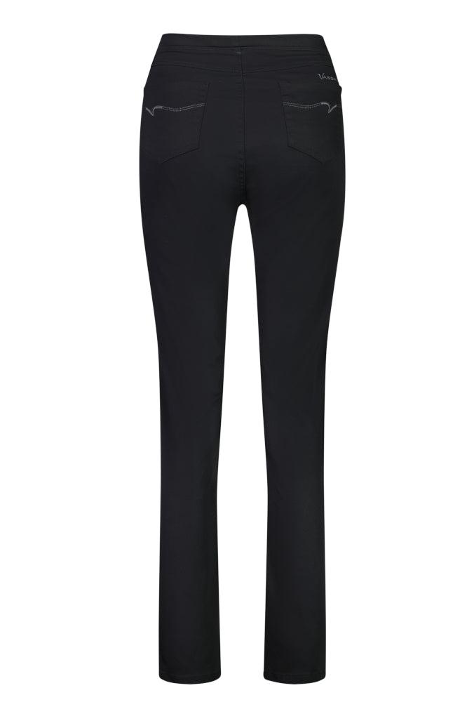 Vassalli Slim Leg Full Length Lightweight Pull On Pants Black From BoxHill