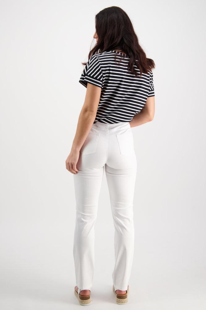 Vassalli Slim Leg Full Length Lightweight Pull On Pants White From BoxHill