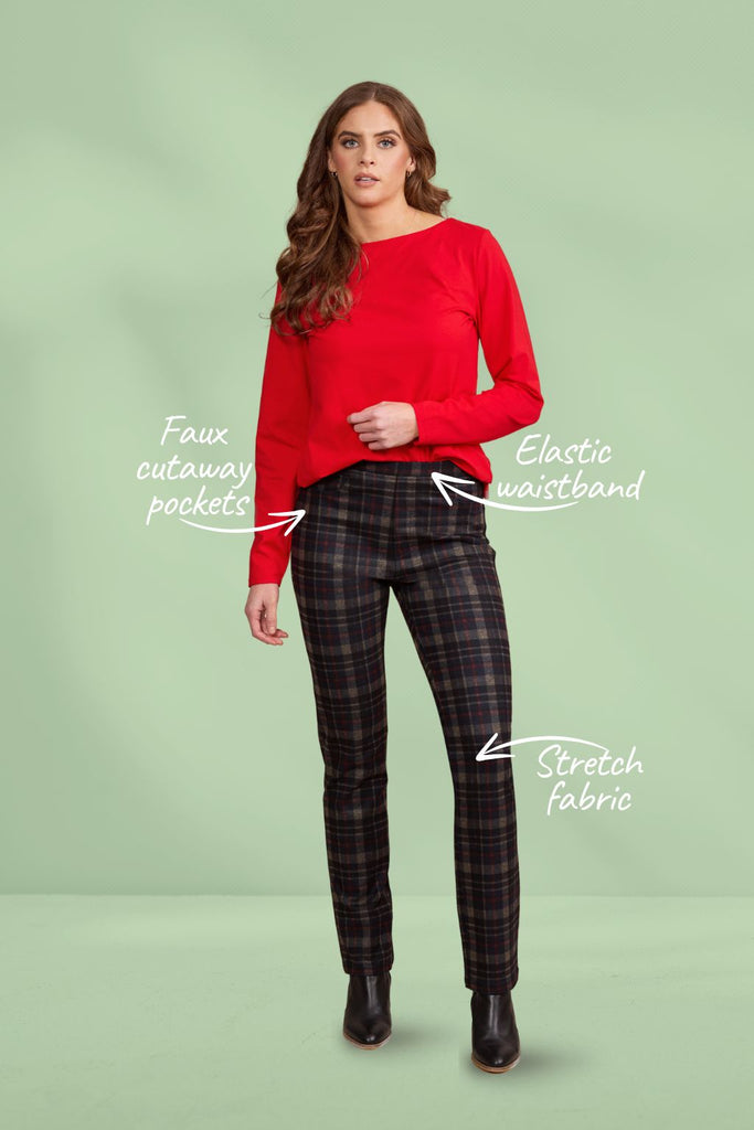 Vassalli Slim Leg Full Length Printed Ponti Pull On Pants Hyde From BoxHill