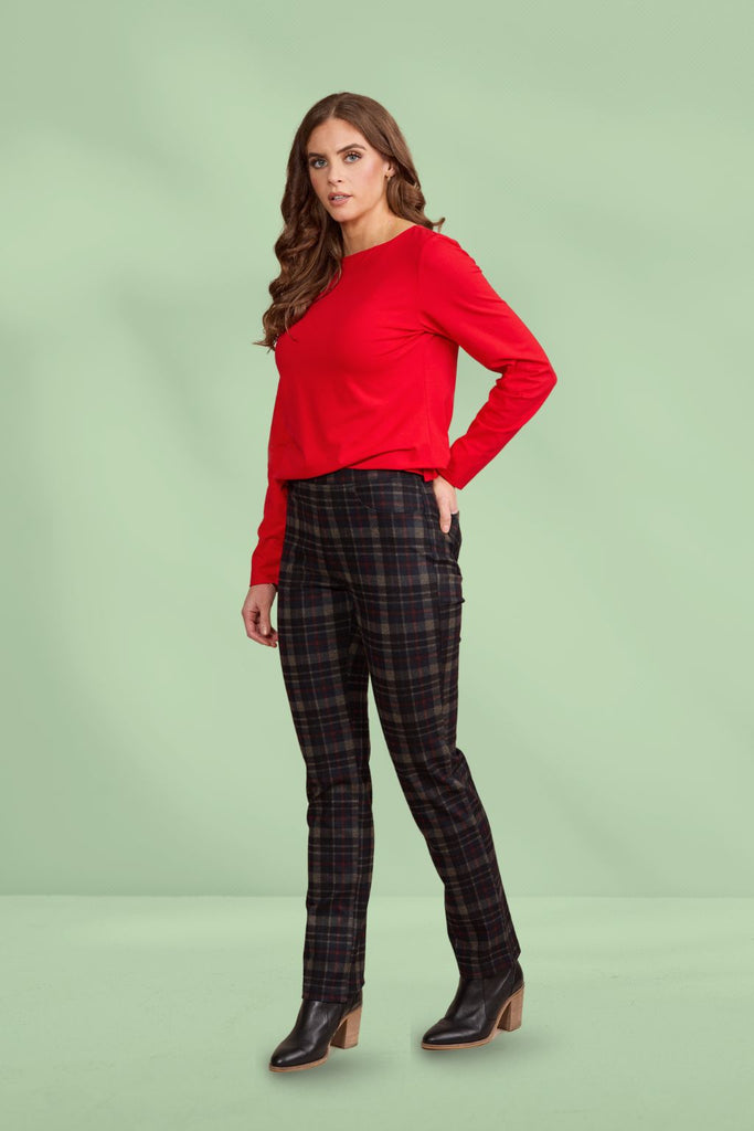 Vassalli Slim Leg Full Length Printed Ponti Pull On Pants Hyde From BoxHill