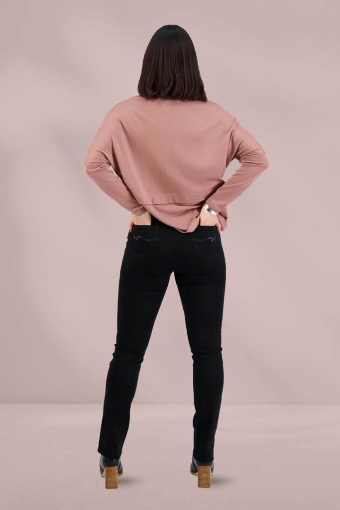 Vassalli Slim Leg Pull On Denim Black From BoxHill