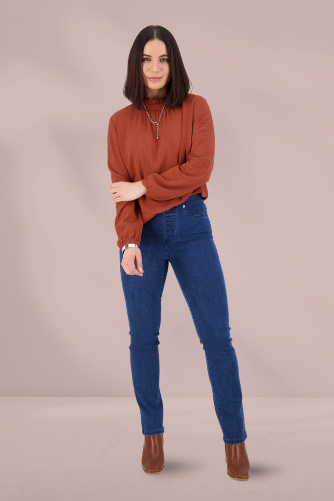 Vassalli Slim leg Pull On Denim Blue From BoxHill