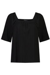 Vassalli Square Neck Top with Floaty Sleeves Black From BoxHill