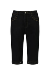 Vassalli Straight Contrast Stitch Denim Shorts Black From BoxHill