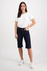 Vassalli Straight Contrast Stitch Denim Shorts Indigo From BoxHill