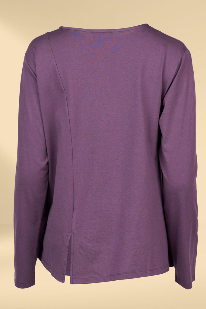 Vassalli Swing Top With Off Centre Split Detail Grape From BoxHill