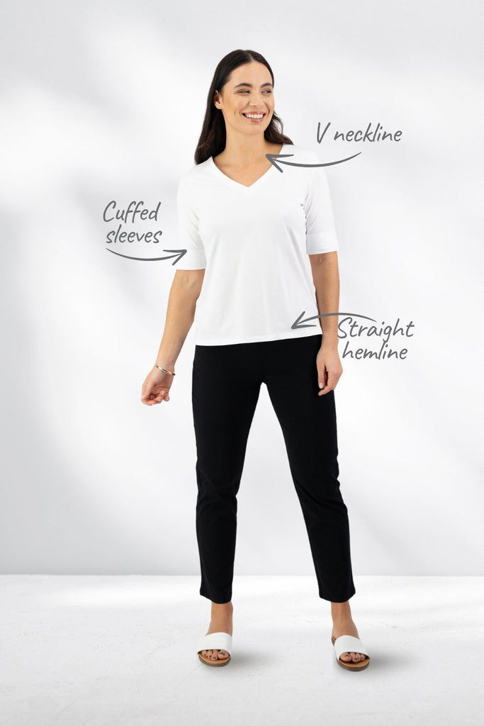 Vassalli V Neck Top White From BoxHill