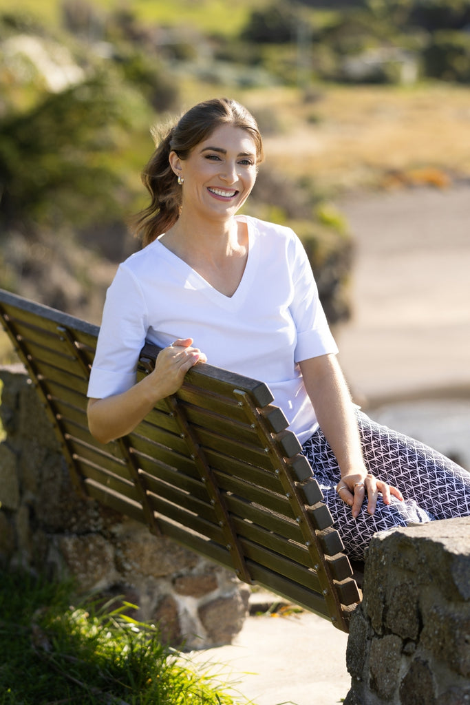 Vassalli V Neck Top White From BoxHill