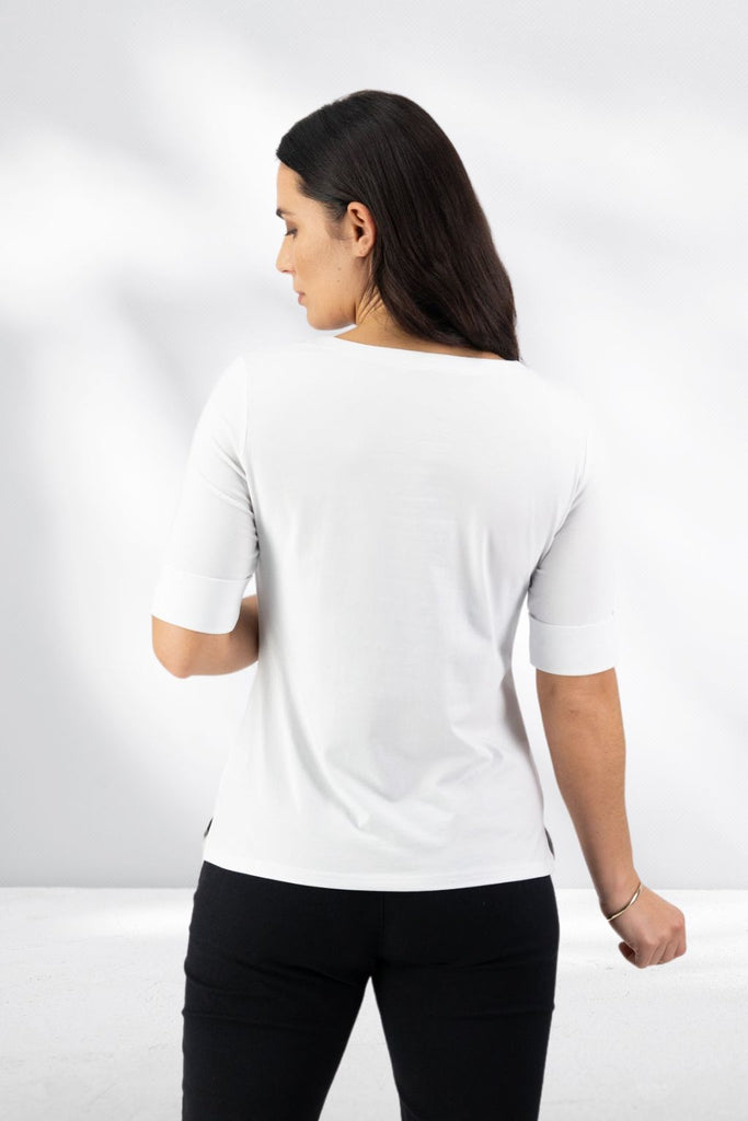 Vassalli V Neck Top White From BoxHill