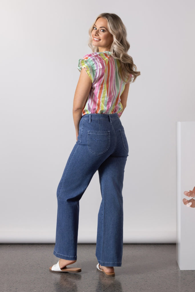 Vassalli Wide Leg Jeans Blue Hue From BoxHill
