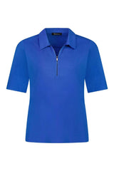 Vassalli Zip Polo with Elbow Length Sleeve Cobalt From BoxHill