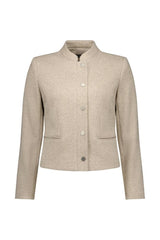 Vassalli Zip Up Military Style Lined Jacket with Button Detail Dune From BoxHill
