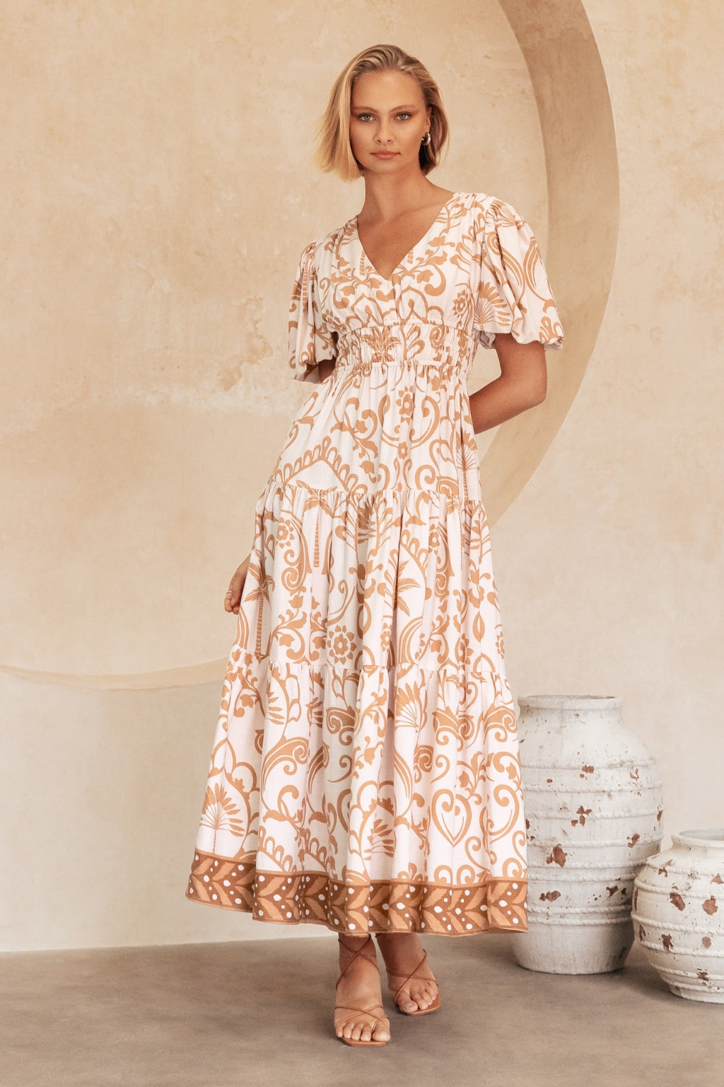 white closet dress White Closet Kaitlyn Maxi Dress Peach White Closet