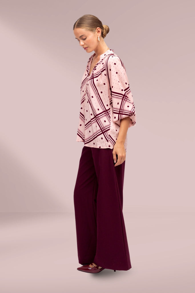 Label of Love Wide Leg Pants Wine From BoxHill