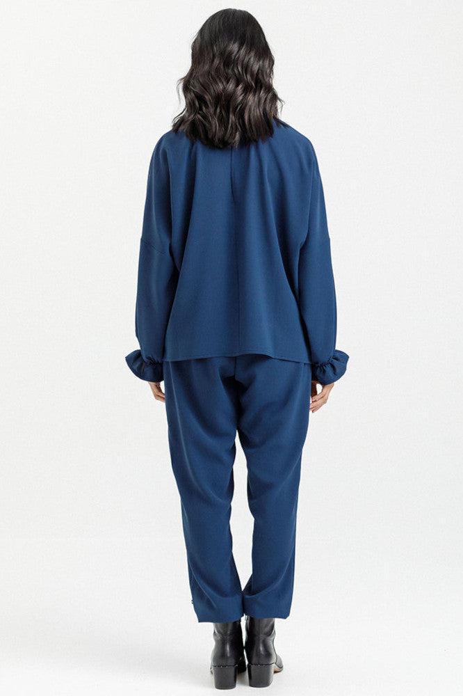 X Label Flynn Top Indigo Blue From BoxHill