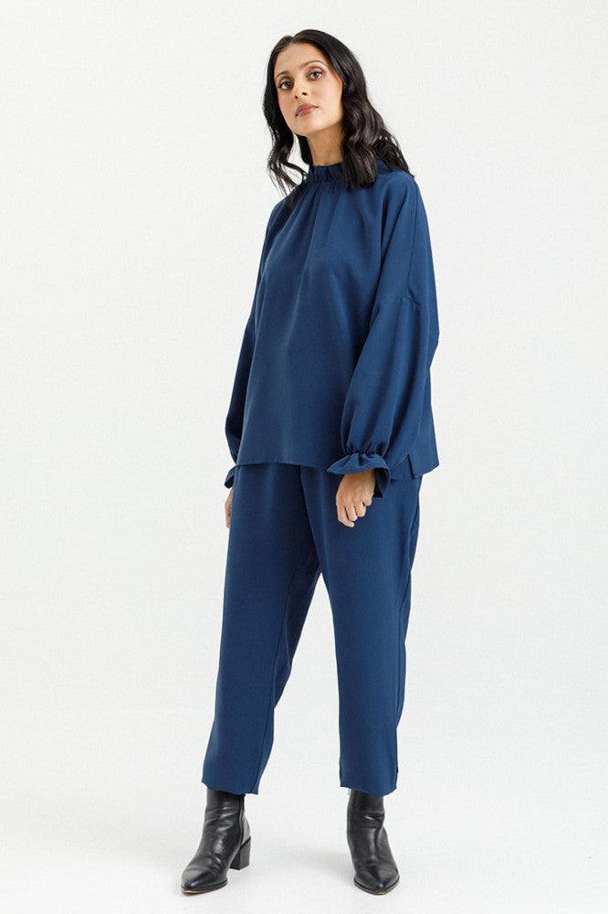 X Label Flynn Top Indigo Blue From BoxHill