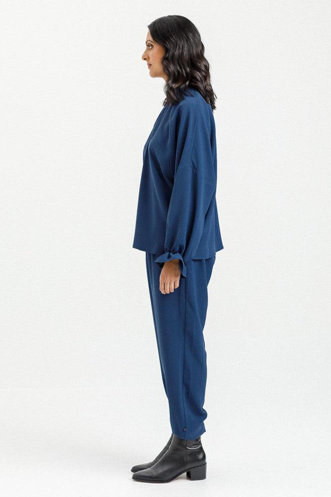 X Label Flynn Top Indigo Blue From BoxHill