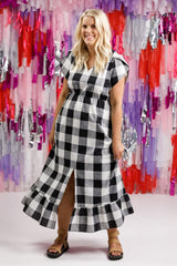 X Label by Homelee Greta Dress Black Grey White Check From BoxHill