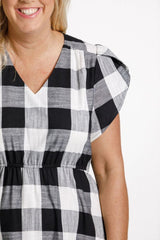 X Label by Homelee Greta Dress Black Grey White Check From BoxHill