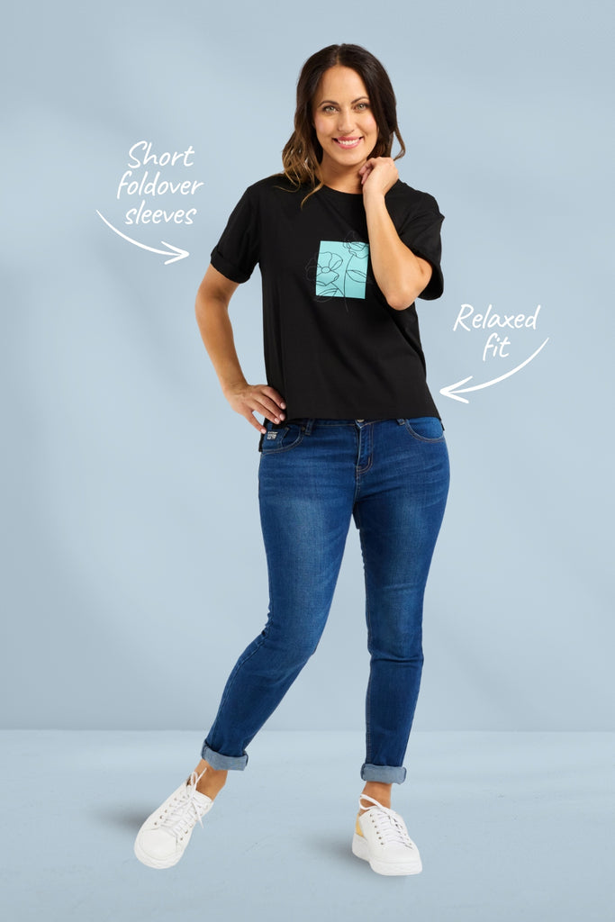 PRE-ORDER Zafina Elena T-Shirt Black From BoxHill