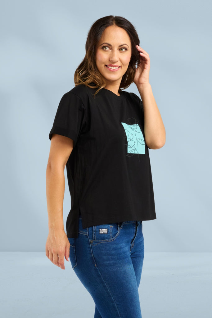 PRE-ORDER Zafina Elena T-Shirt Black From BoxHill