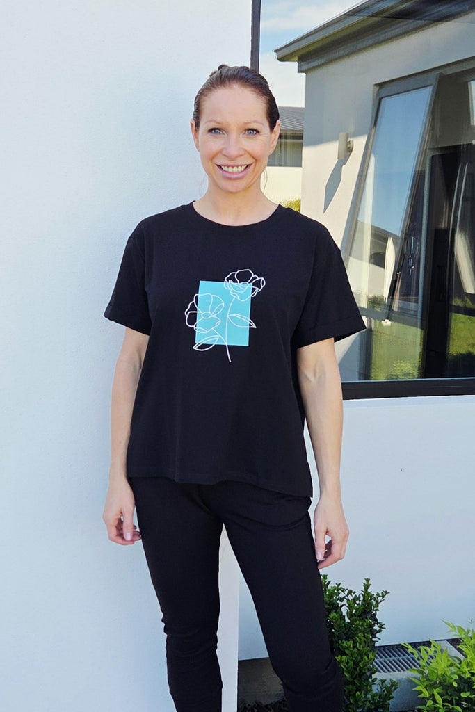 Zafina Elena T-Shirt Black From BoxHill