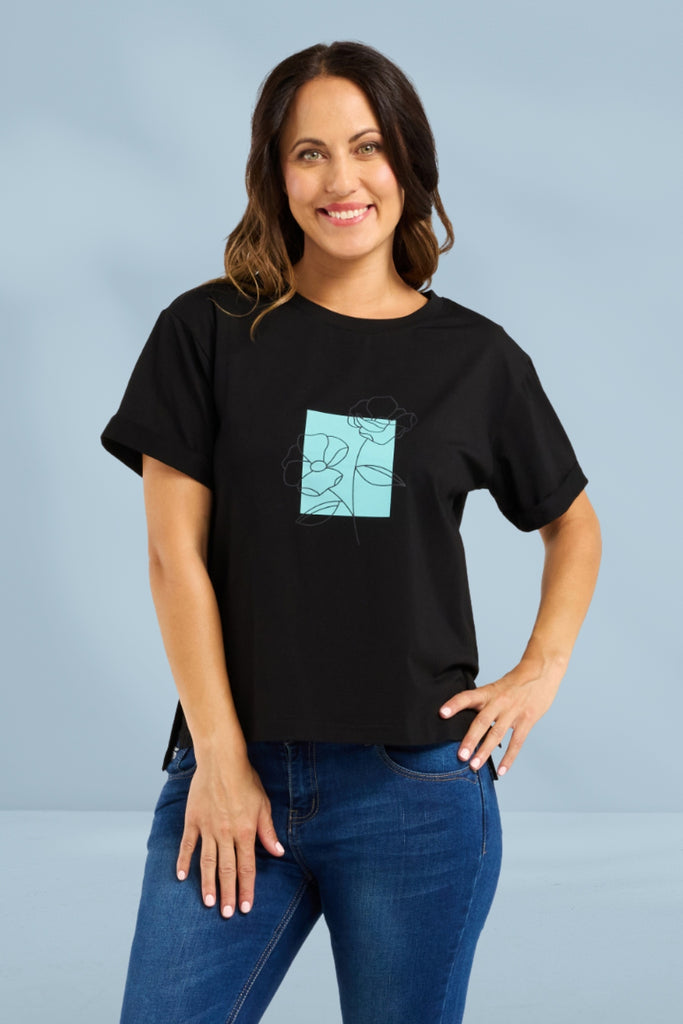 PRE-ORDER Zafina Elena T-Shirt Black From BoxHill