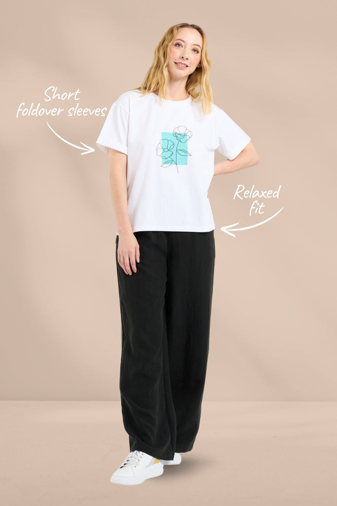 PRE-ORDER Zafina Elena T-Shirt White From BoxHill