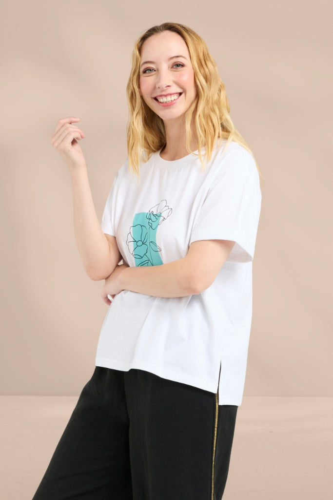 PRE-ORDER Zafina Elena T-Shirt White From BoxHill