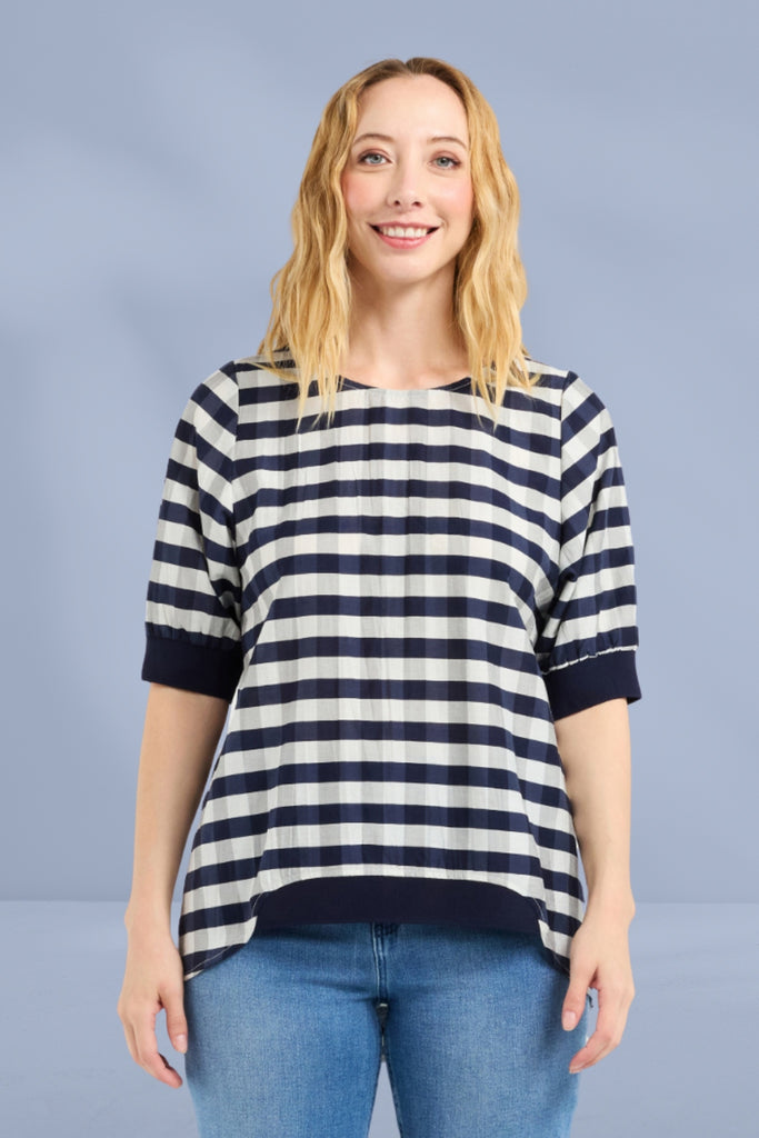 PRE-ORDER Zafina Havana Top Navy Check From BoxHill