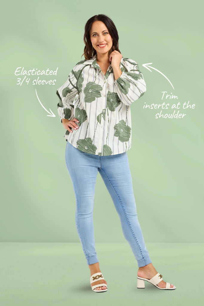 PRE-ORDER Zafina Indie Shirt Bold Flora From BoxHill