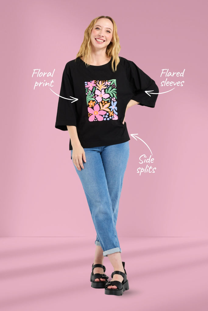 PRE-ORDER Zafina Kate T-shirt Black From BoxHill