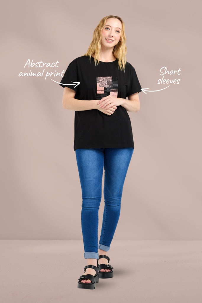 PRE-ORDER Zafina Livia T-shirt Black From BoxHill