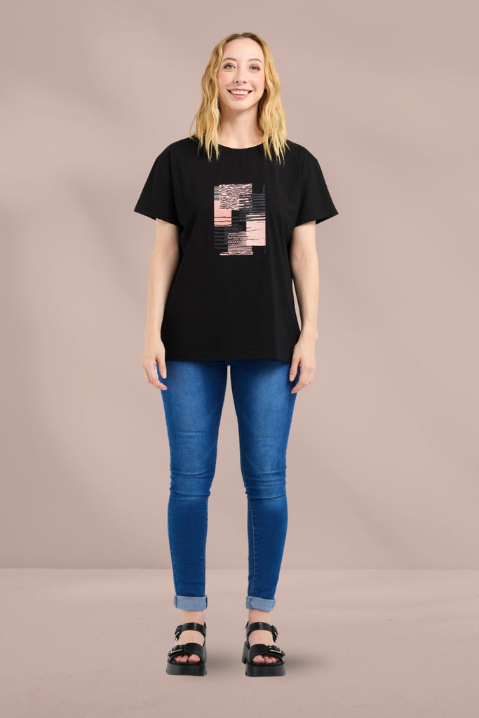 PRE-ORDER Zafina Livia T-shirt Black From BoxHill