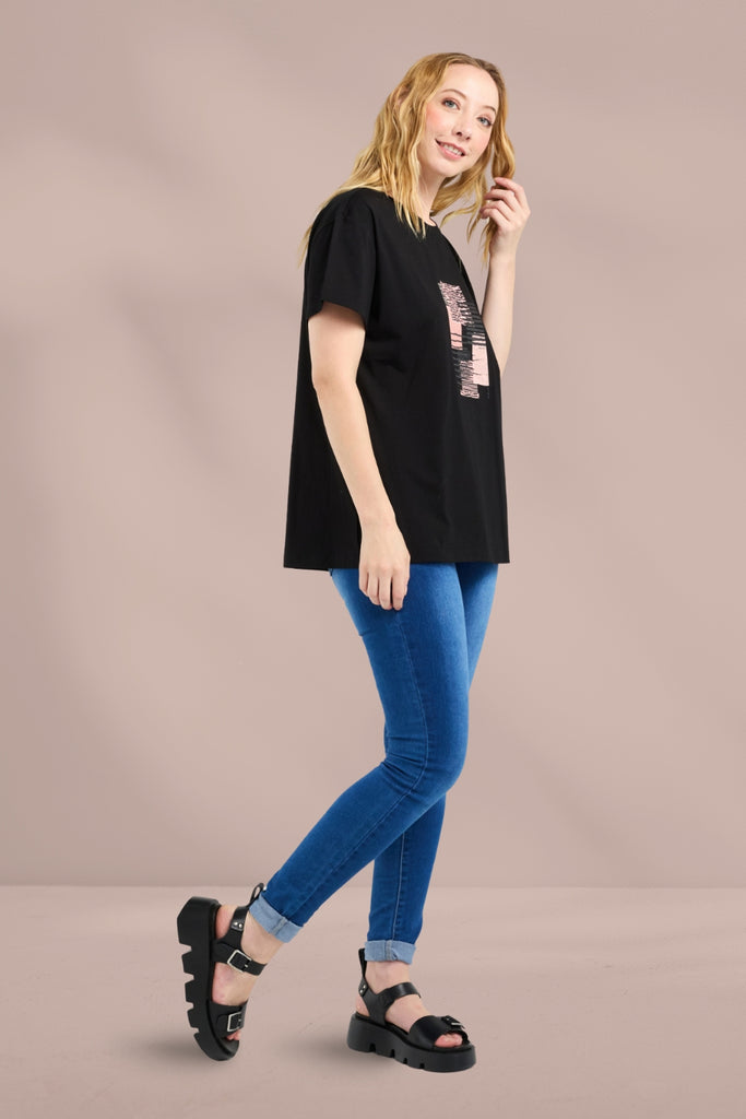 PRE-ORDER Zafina Livia T-shirt Black From BoxHill