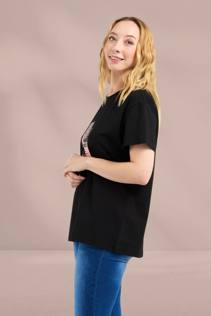 PRE-ORDER Zafina Livia T-shirt Black From BoxHill