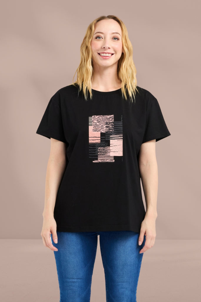 PRE-ORDER Zafina Livia T-shirt Black From BoxHill