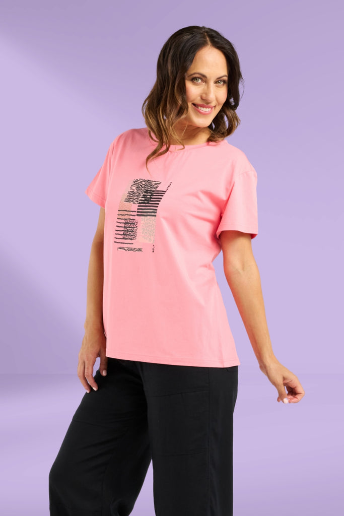PRE-ORDER Zafina Livia T-shirt Pink From BoxHill