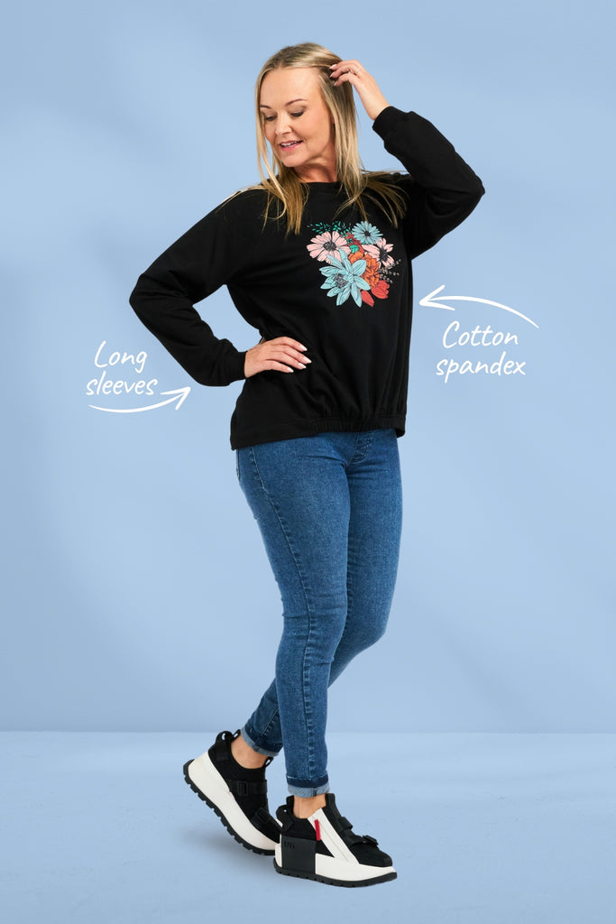 Zafina Marissa Sweat Black From BoxHill