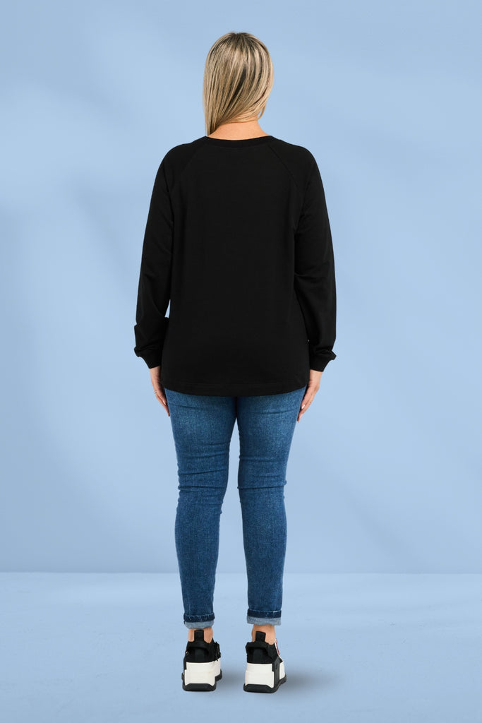 Zafina Marissa Sweat Black From BoxHill