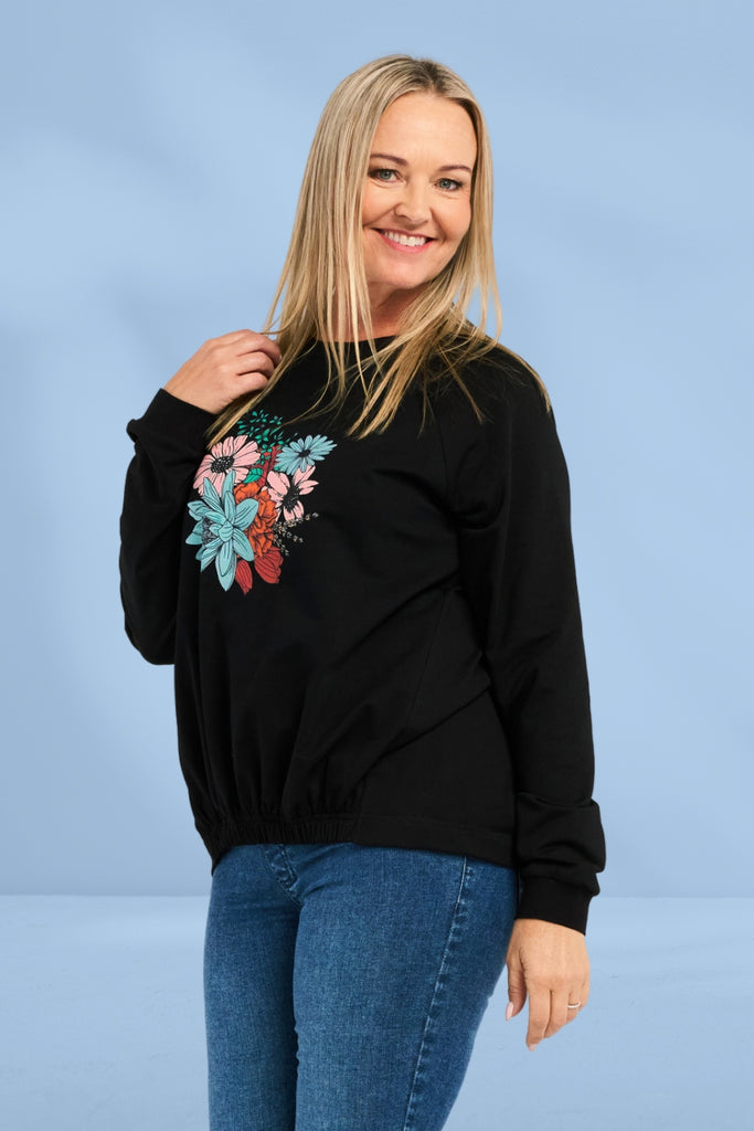 Zafina Marissa Sweat Black From BoxHill