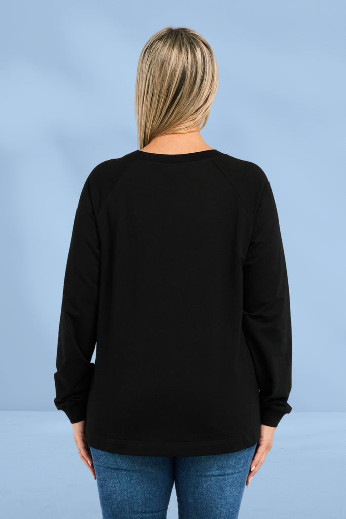 Zafina Marissa Sweat Black From BoxHill