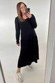 3rd Story Tiered Maxi Long Sleeve Dress Black From BoxHill