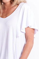 Betty Basics Florence Frill Tee White From BoxHill