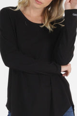 Betty Basics Megan Long Sleeve Top Black From BoxHill