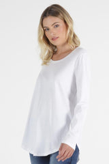 Betty Basics Megan Long Sleeve Top White From BoxHill