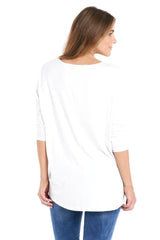 Betty Basics Milan 3/4 Sleeve Top White From BoxHill