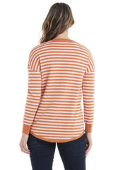 Betty Basics Sophie Knit Jumper Apricot Pink Stripe From BoxHill